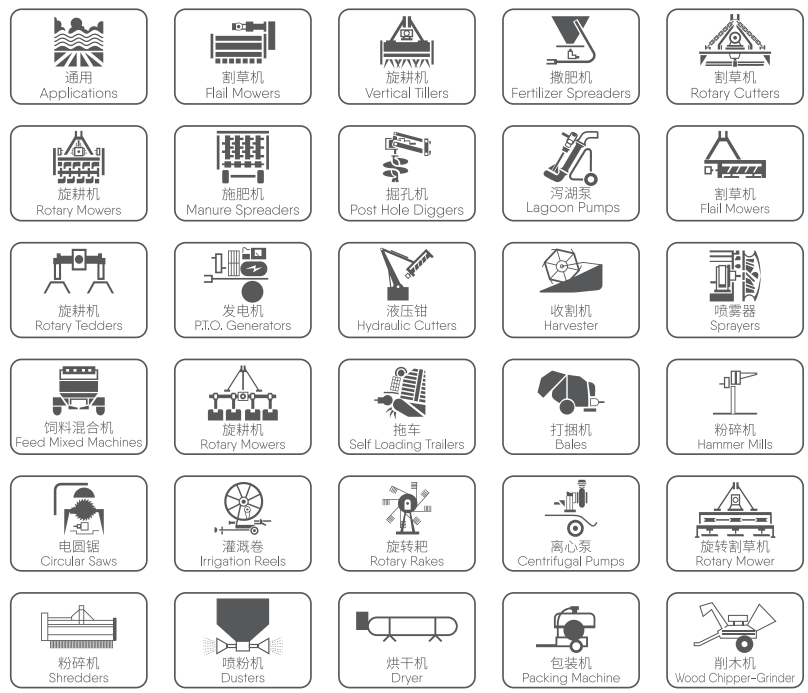 Agricultural EP150 Series 11HP 1:1 Ratio Fertilizer Spreader Gearbox