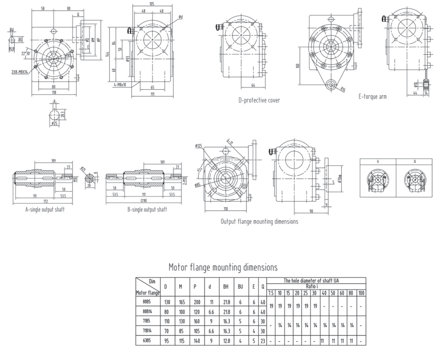 GMSS50 Stainless Steel Speed Reducer Worm Gearbox With Corrosion Resistant 304 Box Shell Wheel Core