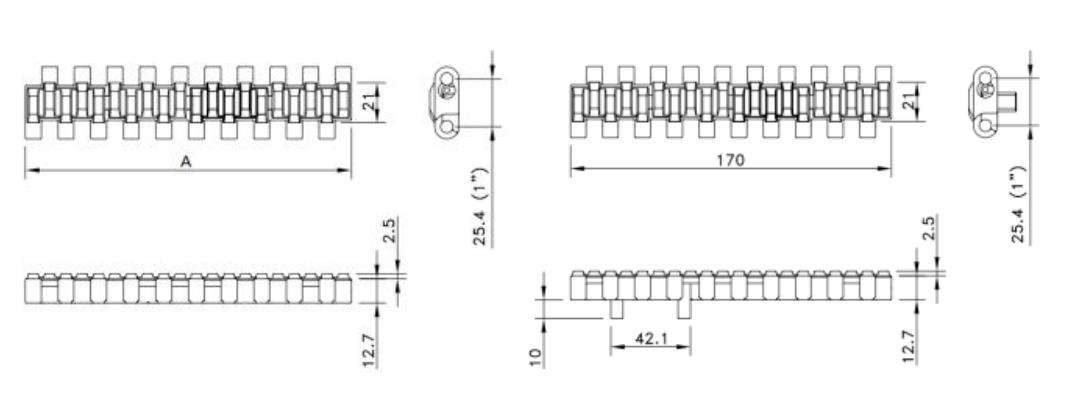 1005-FT(FTDP)-SGS Straight Run Super Plastic Top Rubber Conveyor Mesh Roller Chain Belt