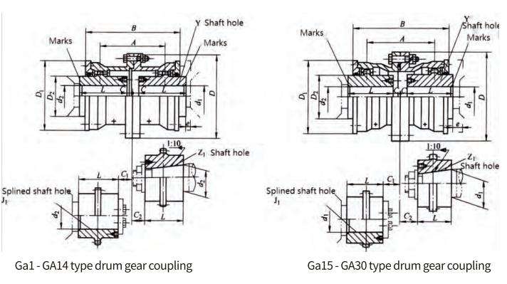 GA Type Flexible Drum Gear Coupling for Motor