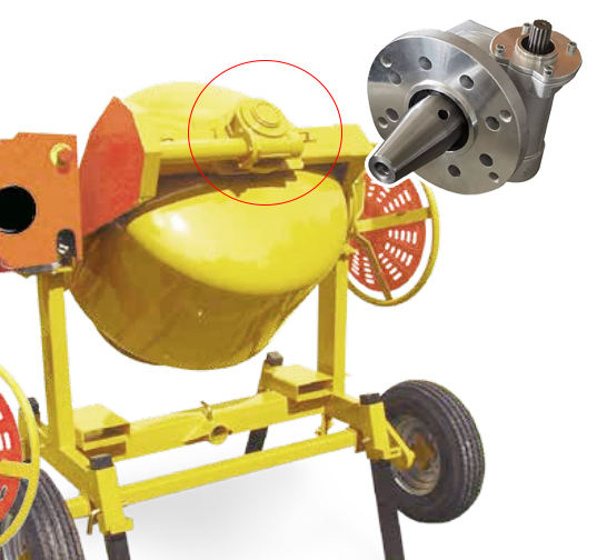 Concrete Mixing Gearbox Reducer For Cement Mixer With Bullet Head Shape Output