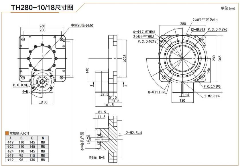Factory TH280 Hollow Rotary Actuator Rotating Platform Table for High Precision Planetary Gearbox