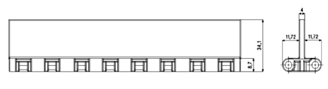 5935 Series Straight Run Plastic Chain Mesh Belt With Baffle
