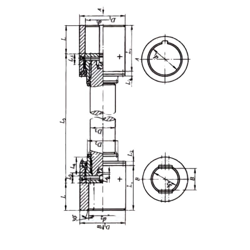 GCJ Type Flexible Drum Gear Coupling With Intermediate Shaft GCJ Type Flexible Drum Gear Coupling With Intermediate Shaft