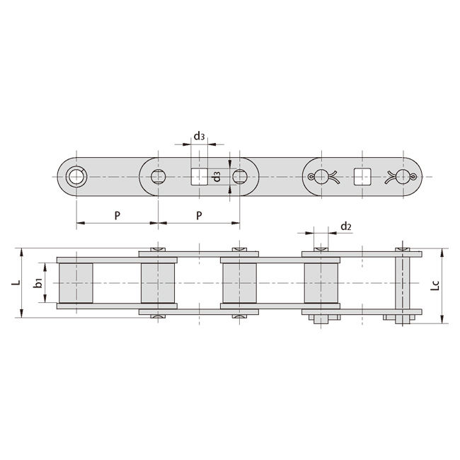 OEM CA550GKF2 Agricultural Steel Conveyor CA550 Roller Chains With Attachment OEM CA550GKF2 Agricultural Steel Conveyor CA550 Roller Chains With Attachment