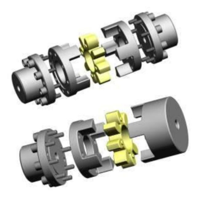 Metal Rotex Type GR / GE Flexible Shaft Coupling with PU or Rubber Spider Elastic Element Jaw Couplings