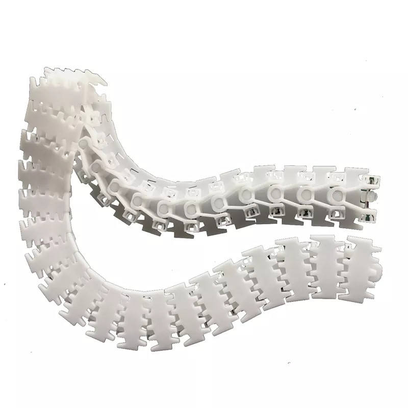 Multi plastic chain conveyor flex Chain with Pushers Plastic Chain Table Top Slat substitute conveyor