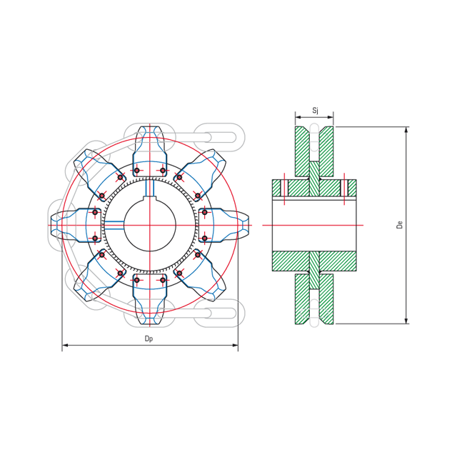 Round Link Sprockets for round link chains