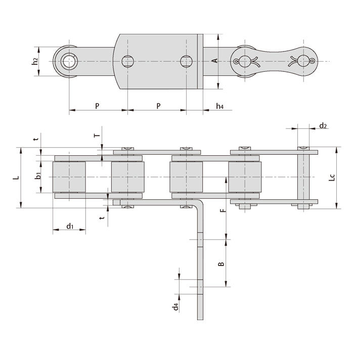 S Type S55HF2 S55HF1 Steel Agricultural Conveyor Roller Chain With Attachment S Type S55HF2 S55HF1 Steel Agricultural Conveyor Roller Chain With Attachment