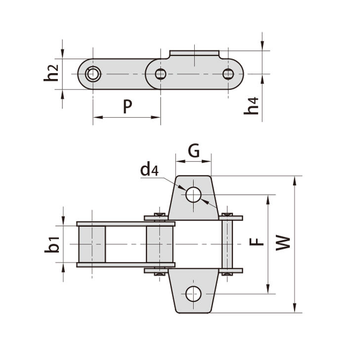 S Type S52F1 S55VK1F2 S52F13K1 Steel Agricultural S52 Conveyor Roller Chain With F1 Attactment S Type S52F1 S55VK1F2 S52F13K1 Steel Agricultural S52 Conveyor Roller Chain With F1 Attactment