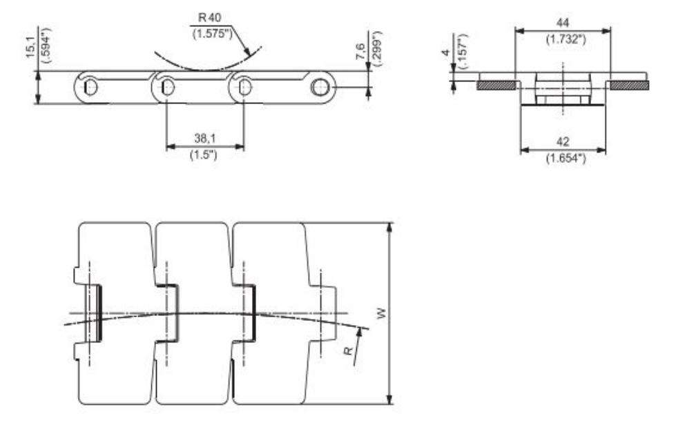 RF84 Single Hinge Magnetic Bendable Chain Plate Sideflex Run Single Hinge Plastic Chain