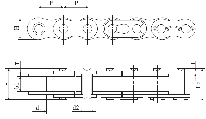 06C Stainless Steel Engineering Plastic Inner Link Chain and Sprockets in Steel
