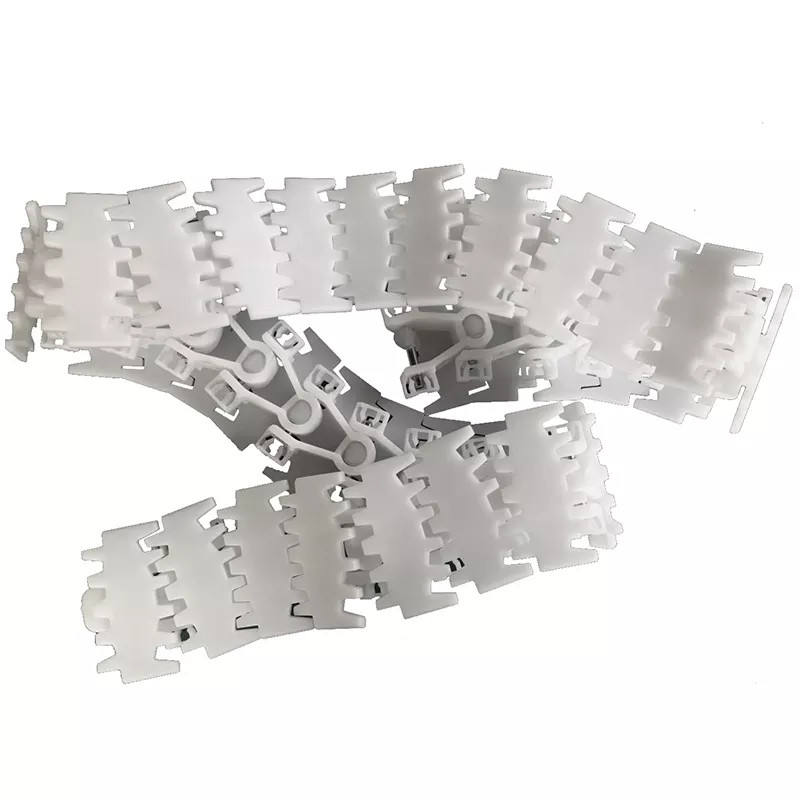 Multi plastic chain conveyor flex Chain with Pushers Plastic Chain Table Top Slat substitute conveyor