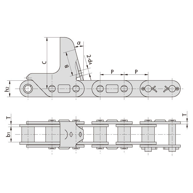 Factory CA627-M40A CA627-CPEF7 CA627-CPEF11 CA627-CPEF14 CA627-CPEF15 Agricultural Steel Conveyor CA627 Roller Chain