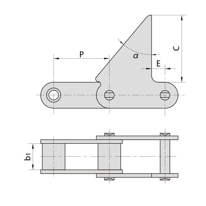 CA550 Agriculture Chain CA550F6 CA550F9 Steel Conveyor Chains With F6 Attachments CA550 Agriculture Chain CA550F6 CA550F9 Steel Conveyor Chains With F6 Attachments