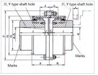 GBD Type Flexible Motor Shaft Extension Drum Gear Coupling for Motor