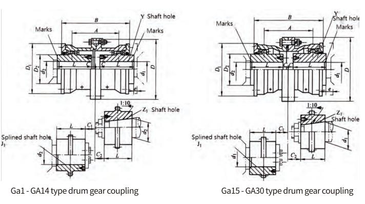 GA Type Flexible Drum Gear Coupling for Motor