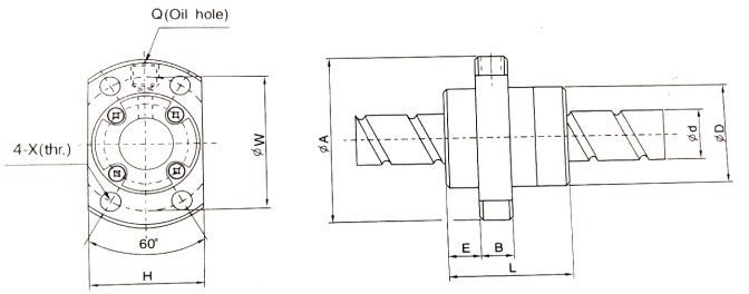 SFE Series Precision CNC Lead Ball Screw of SFER01616A2 SFER02020A2 SFER02525A2 SFER03232A2 SFER04040A2