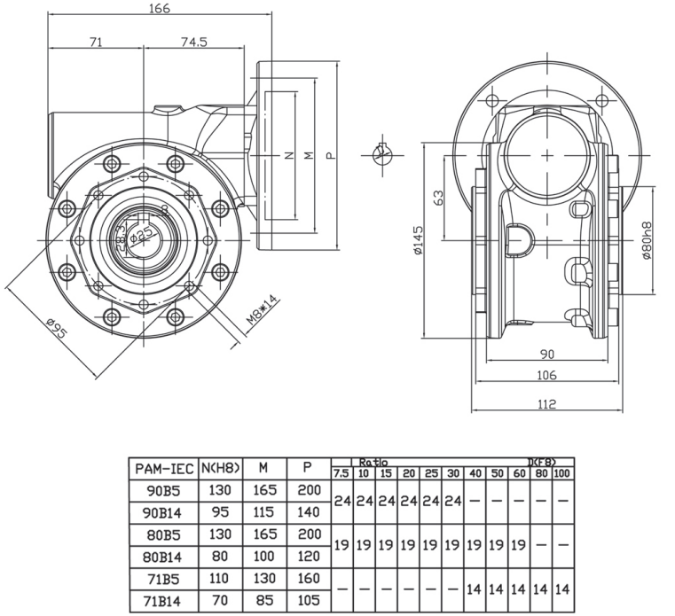 SSVF63 Stainless Steel 304 Speed Gear Reducer Worm Gearbox
