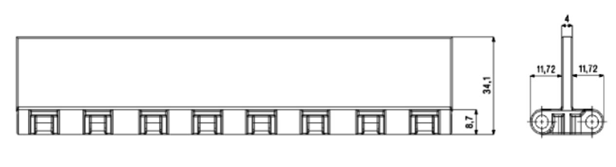 5935 Series Straight Run Plastic Chain Mesh Belt With Baffle