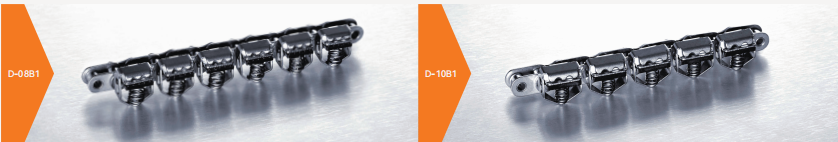 08B1GC-D Stainless Steel Clamp Roller Chain for Film Label Conveying with Clamp Extra Plastic (D-type)