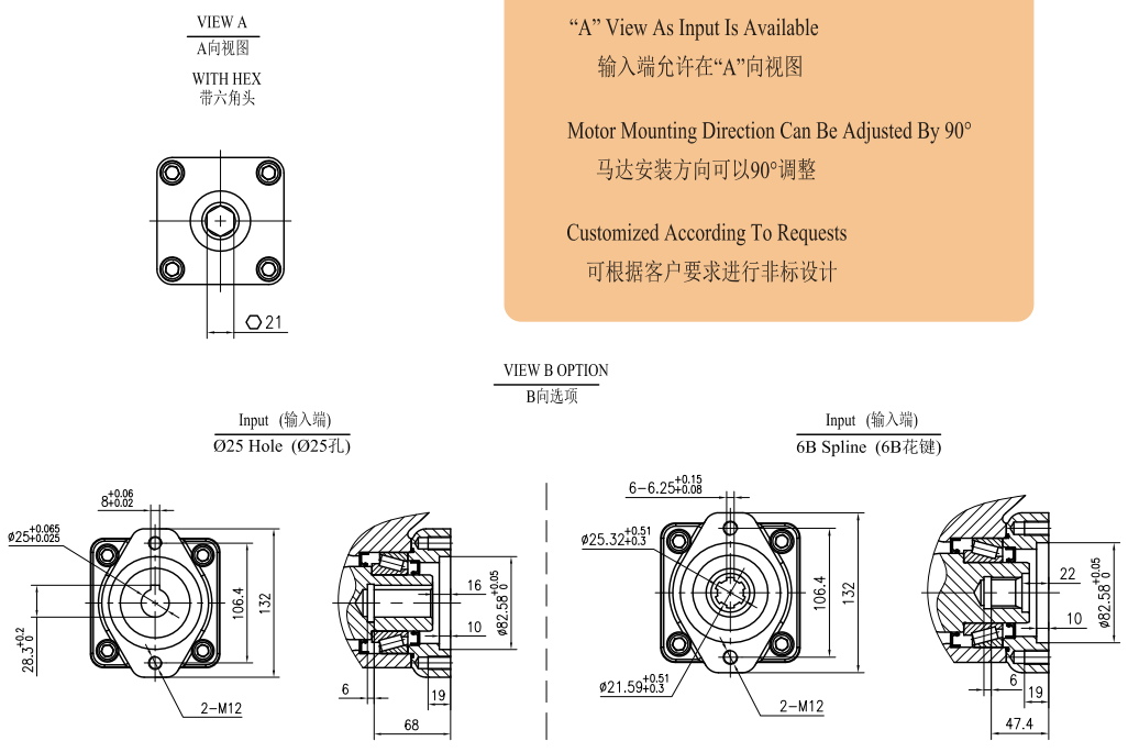 JW25 Ratio 104:1 Slewing Drive Gearbox Worm Gear Slew Drive for Beam Carrier Fog Cannon