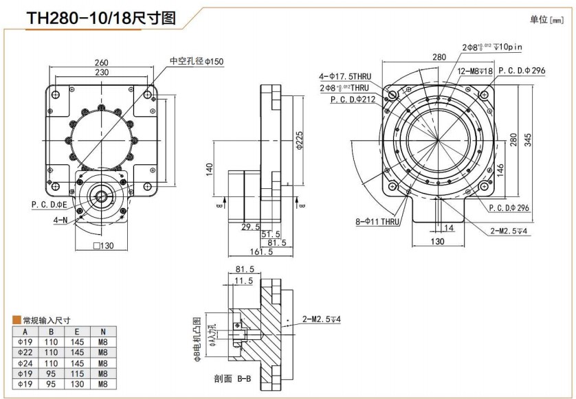 TH280 Hollow Rotary Actuator Rotating Platform Table for High Precision Planetary Gearbox