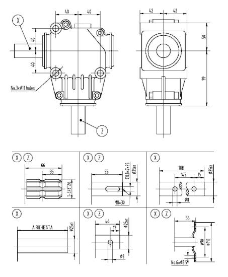 Agricultural EP150 Series 11HP 1:1 Ratio Fertilizer Spreader Gearbox