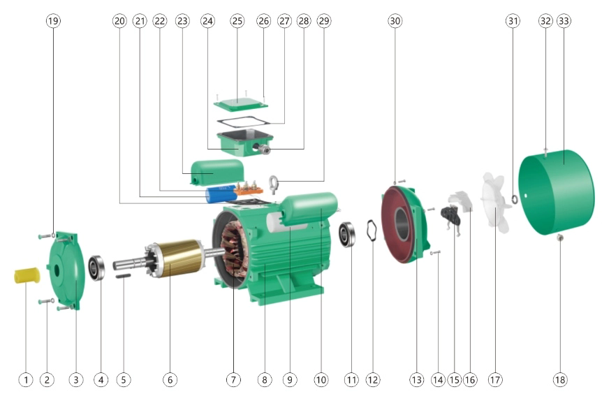 YC/YCL Series High Staring Torque Smooth Turning Low Noise Heavy-Duty Single-Phase Capacitors Start Induction Motor