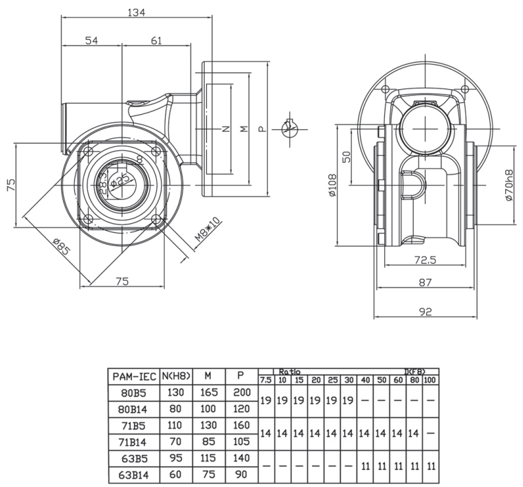 SSVF50 Stainless Steel 304 Speed Gear Reducer Worm Gearbox