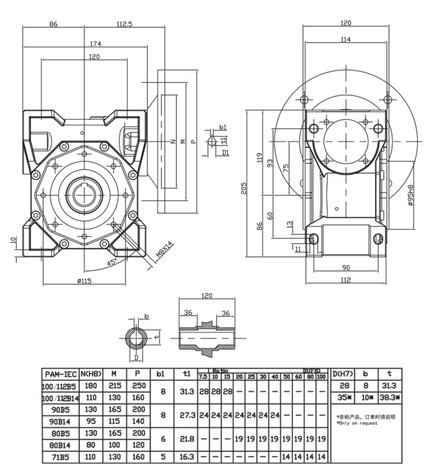 Corrosion Resistant SSRV075 Stainless Steel Gear Wheel Reduction Motor Drive Speed Reducer Worm Gearbox