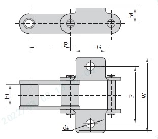 OEM CA550 Chains 55VDK1 CA550A1F5 CA557A1F1 S77F1K1 S77F2K1 CA557K1F5 Steel Agricultural roller conveyor Chain With Attachment