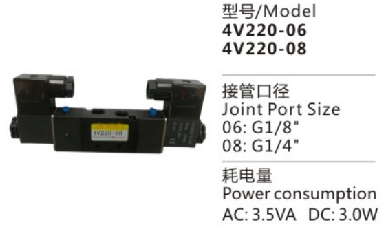 Proper Price 4V200 Series 4V220-08 Pneumatic Control Solenoid Valve for sale