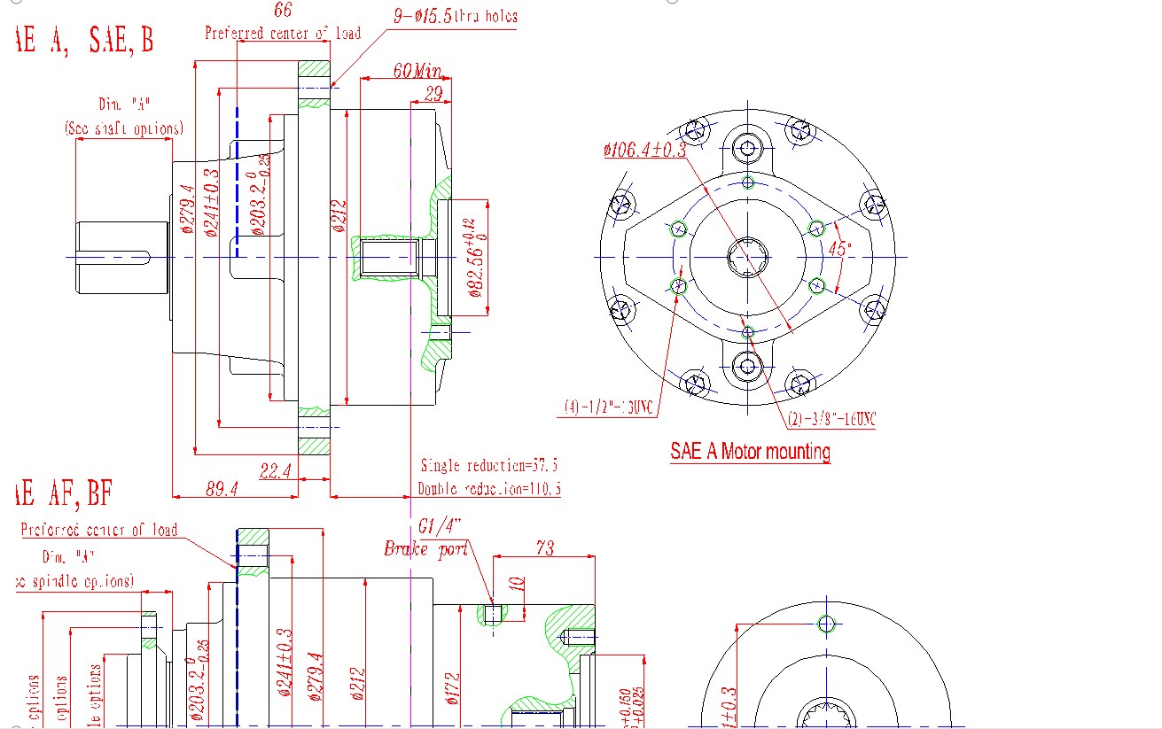 Model 6 Series Planetary Gearbox Replacement of AUBURN (Shaft and Spindle Output Drives)