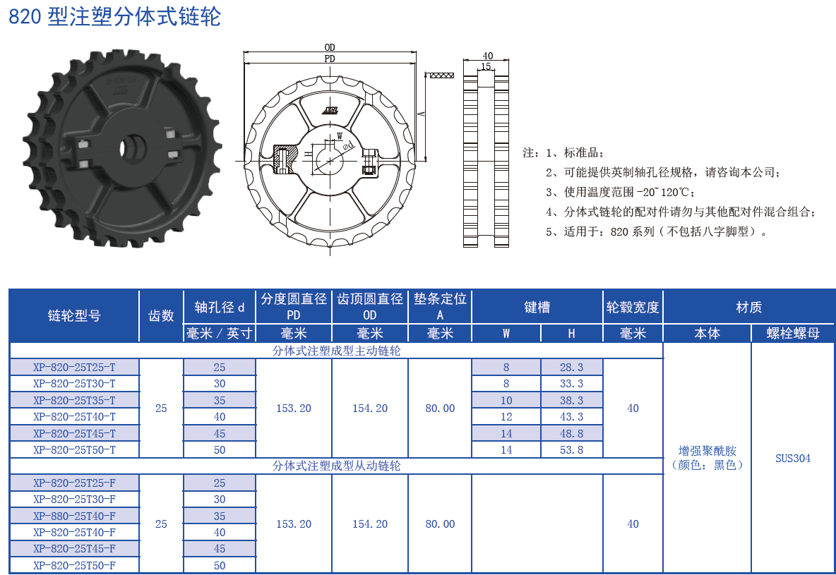 820 Series Flat Straight Chain Plastic Chain for sale