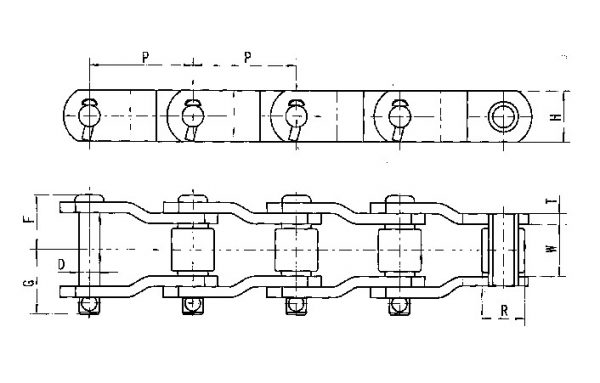 OEM Heavy Duty Engineering WG781 WG103 WG103H WG140 WB10389 WB9525 WB7900 WB7938 Offset-sindbar Roller Chains