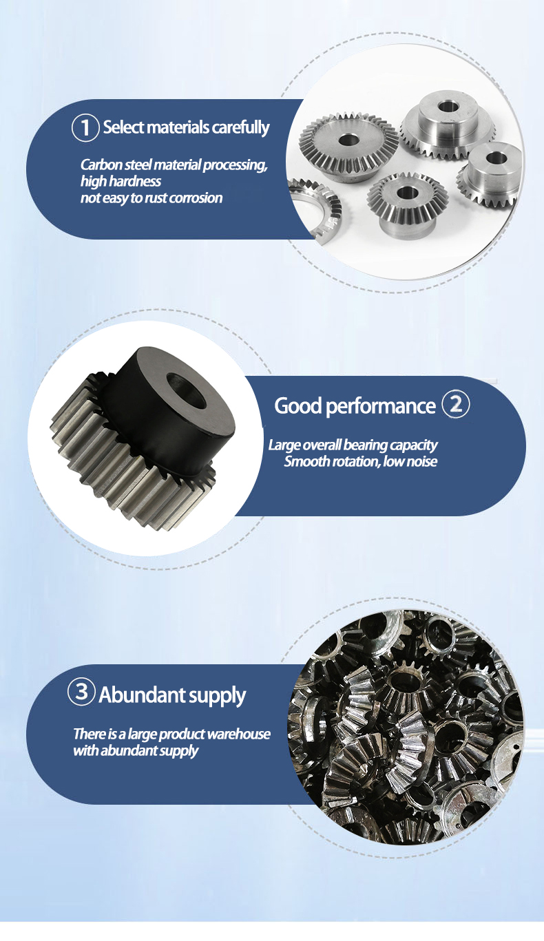 High Precision Spiral Helical Bevel Gear 90 Degree Wear Resistant Arc Equal Diameter Bevel Gear