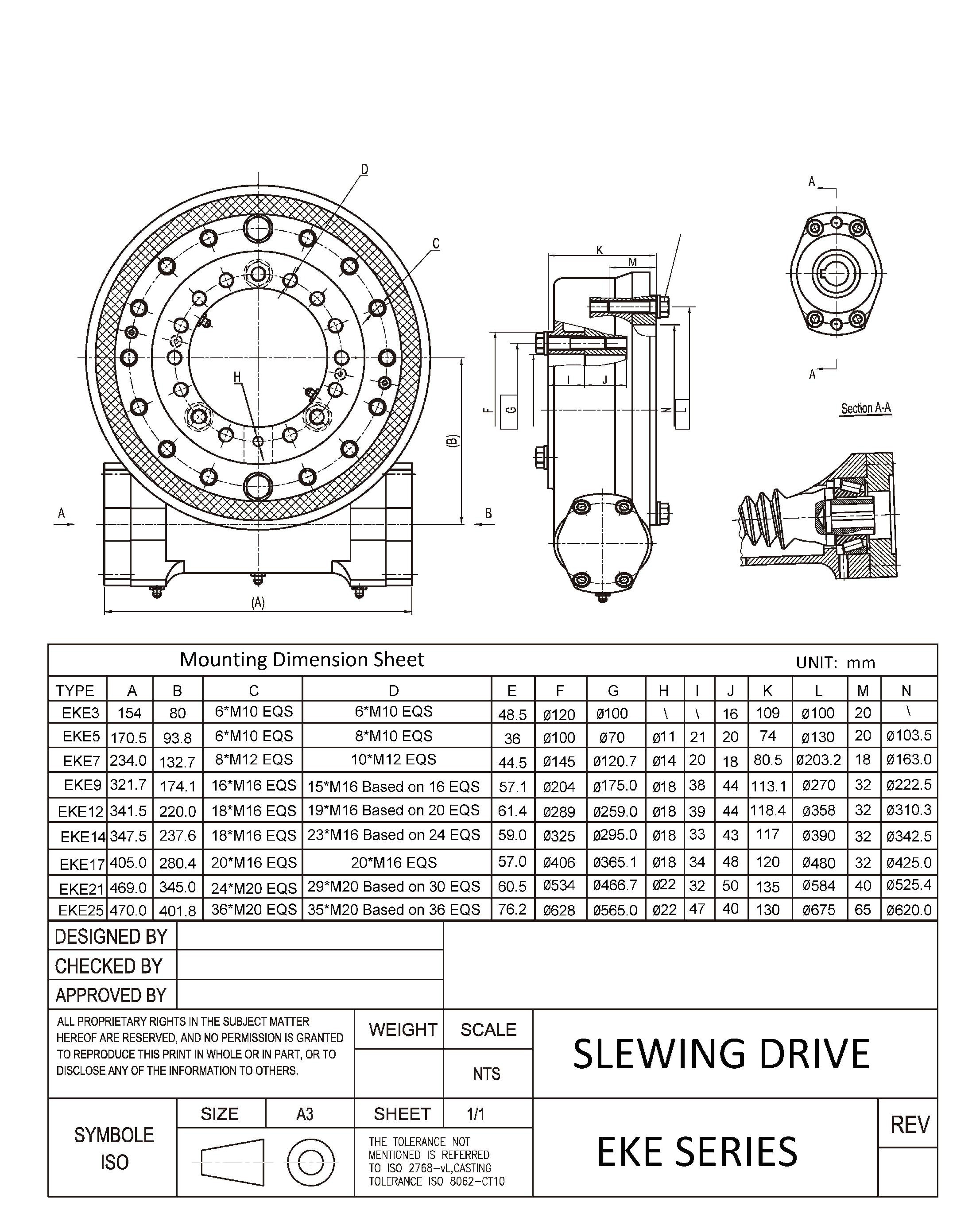 SE Excavator Crane Worm Gear Bearing Dual Axis Slewing Slew Drive for Solar Tracking System Wind Power With Hydraulic Motor