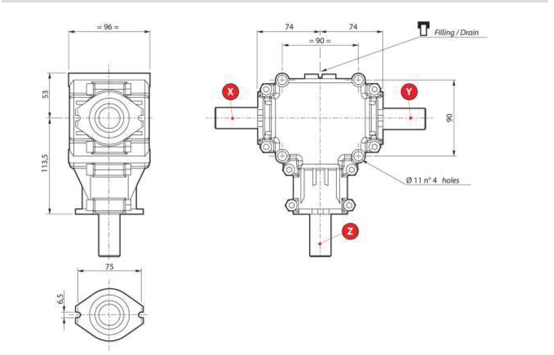 Raydafon T Series Spiral Bevel 90 Degree Shaft Gearbox Speed Increaser for Screw Jack Lifing