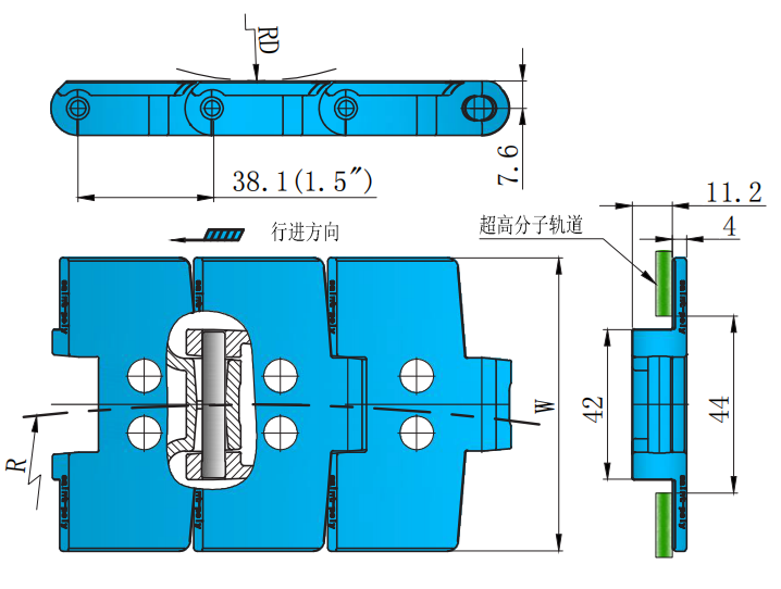 880 Series Vacuum Curve Chains-Magnetic Plastic Chain for Sale