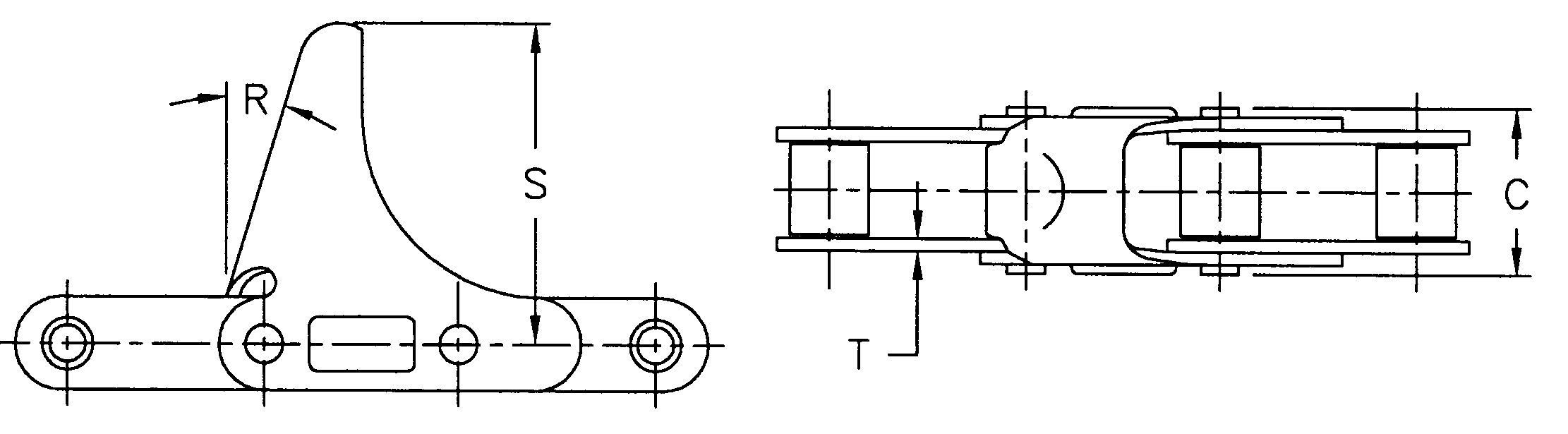 Factory CA555C6E Agricultural Steel Conveyor CA555 Roller Chains With C6E Attachment