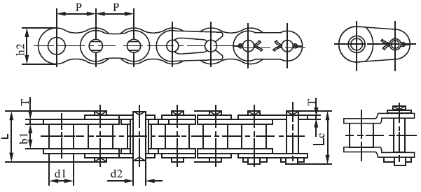 SS56B-1 B Series Stainless Steel Short Pitch Precision Single Roller Chain and Sprockets in Steel