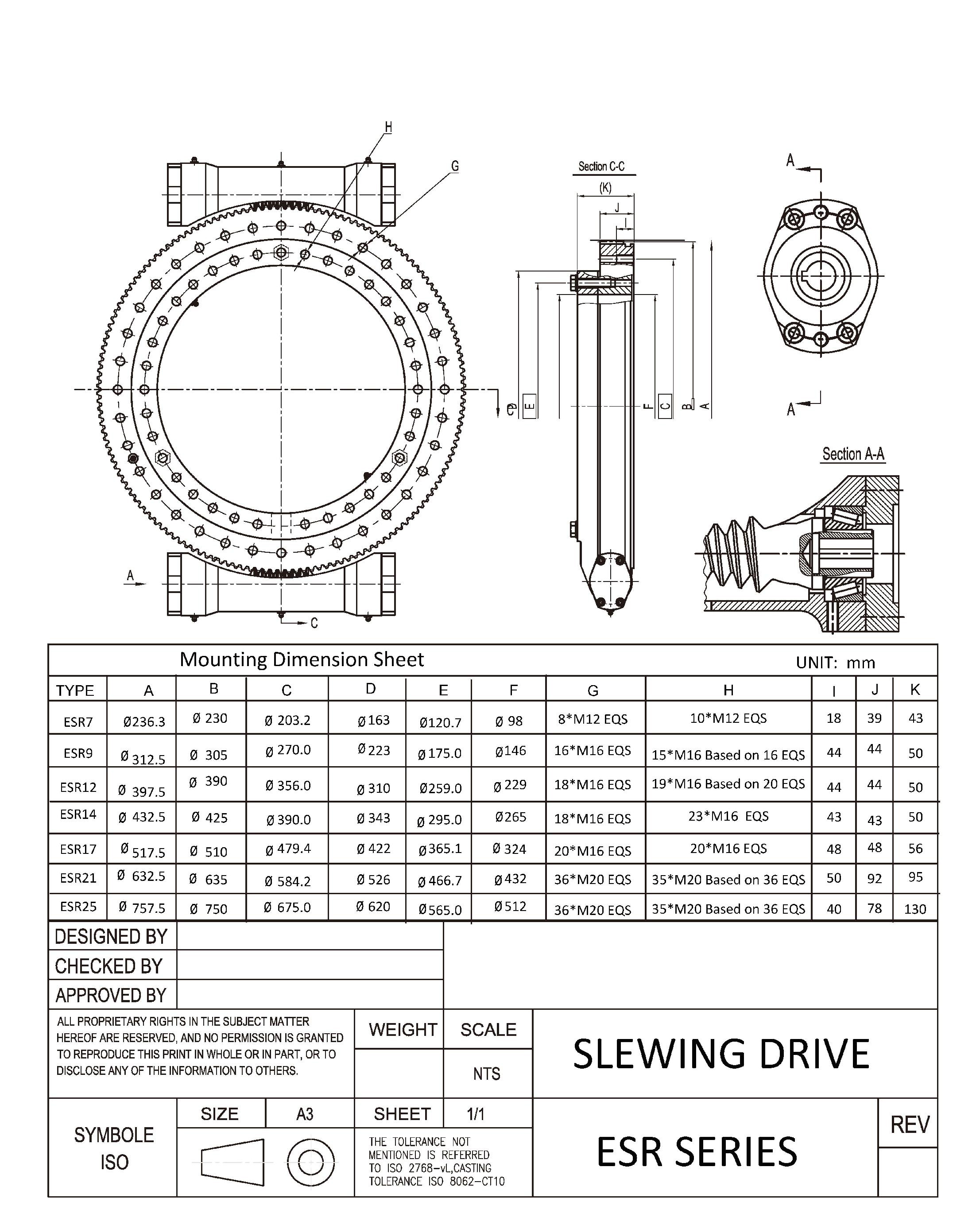 SE Excavator Crane Worm Gear Bearing Dual Axis Slewing Slew Drive for Solar Tracking System Wind Power With Hydraulic Motor