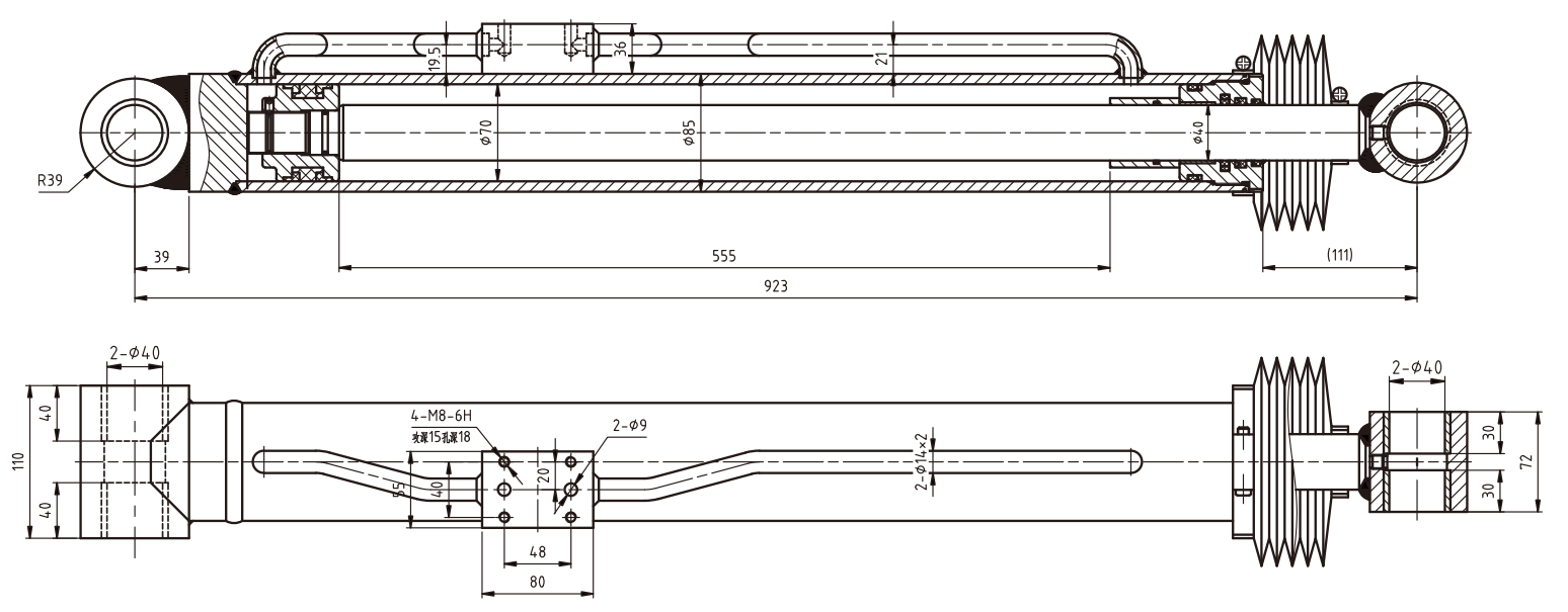 HCYY11112010 Good Quality Professional Factory 28kg Main Boom Angle Hydraulic Cylinder for Aerial Work Vehicles