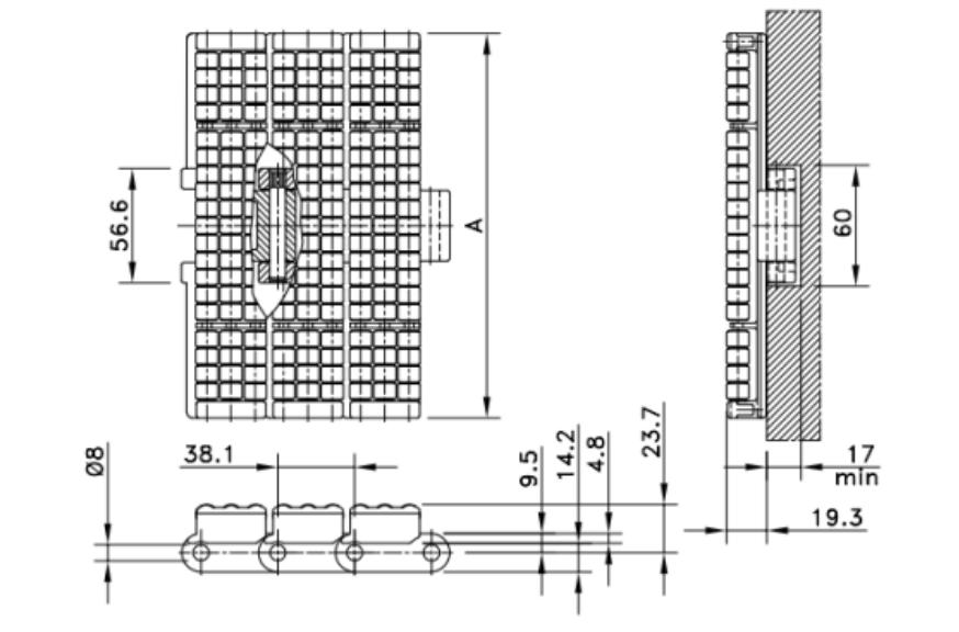 822 Heavy Duty Straight Sideflex Run Single Hinge Roller Chain