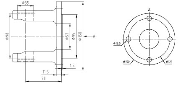 6519A Agricultural PTO Shaft Part Yoke Agriculture Industrial Flange Yoke