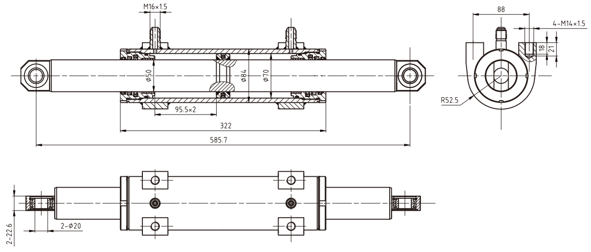 HCYY11112002 Good Quality Professional Factory 16.5kg Forklift Steering Hydraulic Cylinder for Forklift