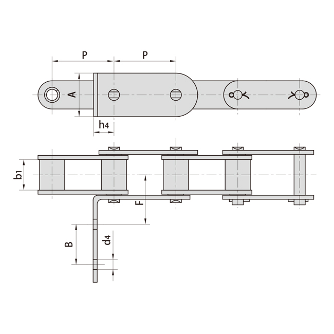 38.4RF2 Agricultural Steel Conveyor Roller Chains