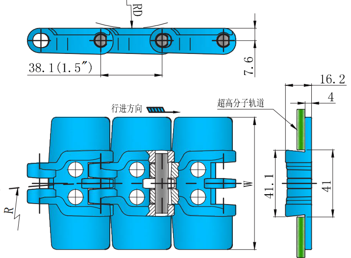 820 Series Vacuum Type Turning Chain-Eight Foot Type Plastic Chain for Sale
