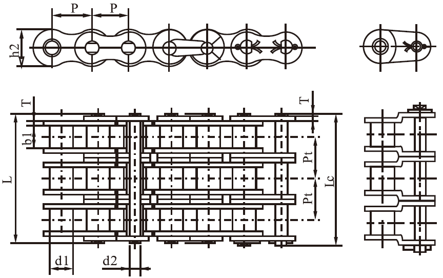 SS12B-3 B Series Stainless Steel Short Pitch Precision Triplex Roller Chain and Sprockets in Steel
